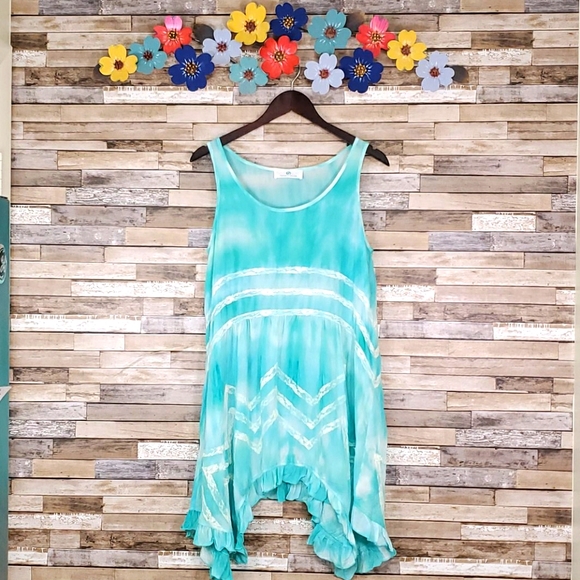 Infinity Raine BOHO Tie-dye Lace Trapez Dress - Picture 2 of 9